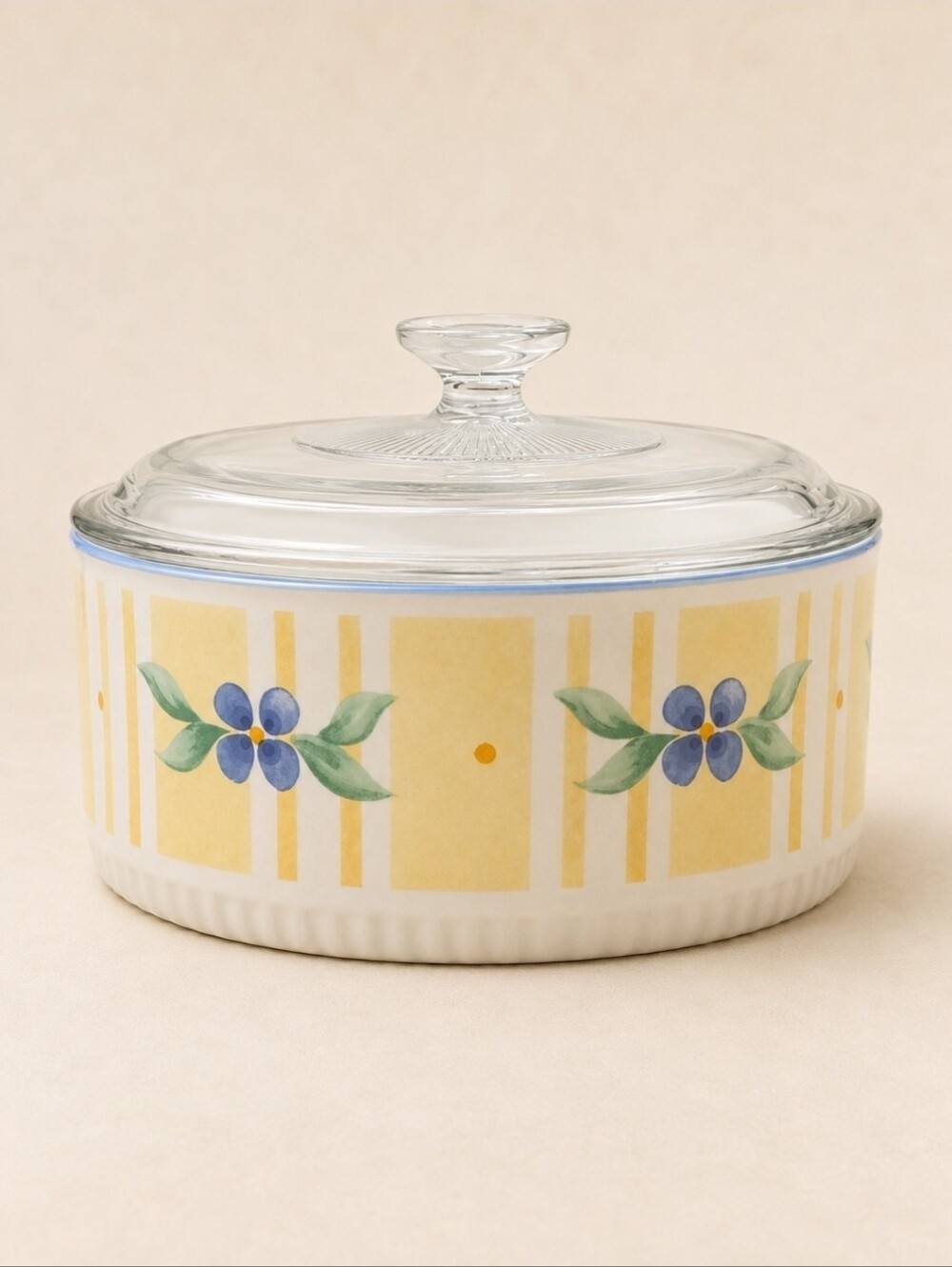 Pfaltzgraff Summer Breeze Covered Casserole Dish Glass Lid 2 Qt Vintage